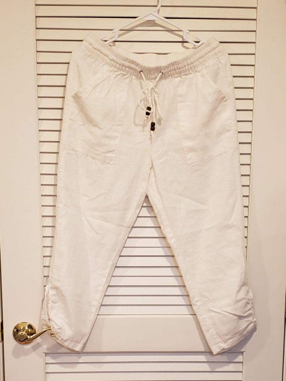 Women's Jules & Leopold white linen blend cropped capri size s/p